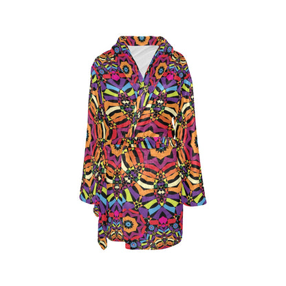 Kaleidoscope Pattern Print Design 01 Women's Fleece Robe