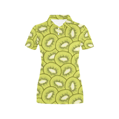 Kiwi Pattern Print Design KW07 Women's Polo Shirt