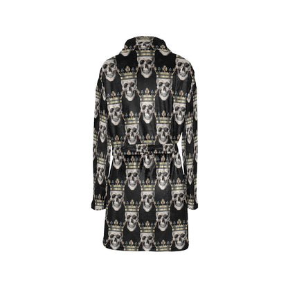 Skull King Print Design LKS3010 Women's Fleece Robe