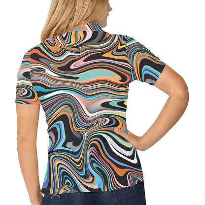 Liquid Pattern Print Design 02 Women's Polo Shirt