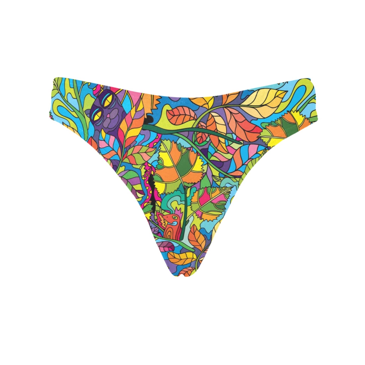 Psychedelic Trippy Flower Print Women's Thongs
