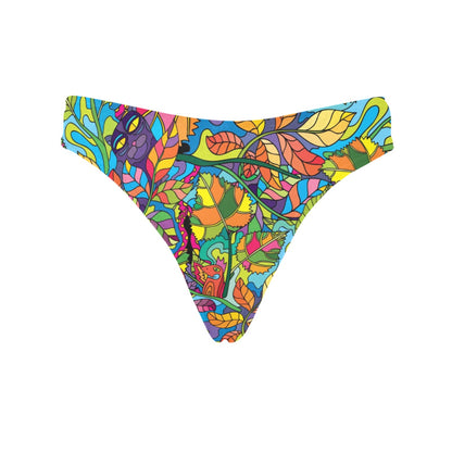 Psychedelic Trippy Flower Print Women's Thongs