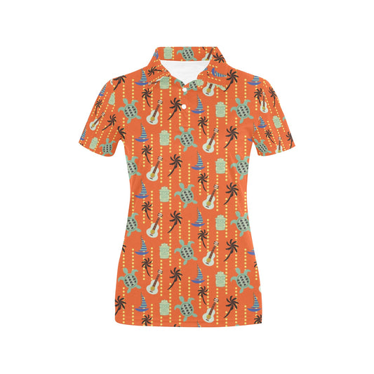 Ukulele Print Design LKS402 Women's Polo Shirt