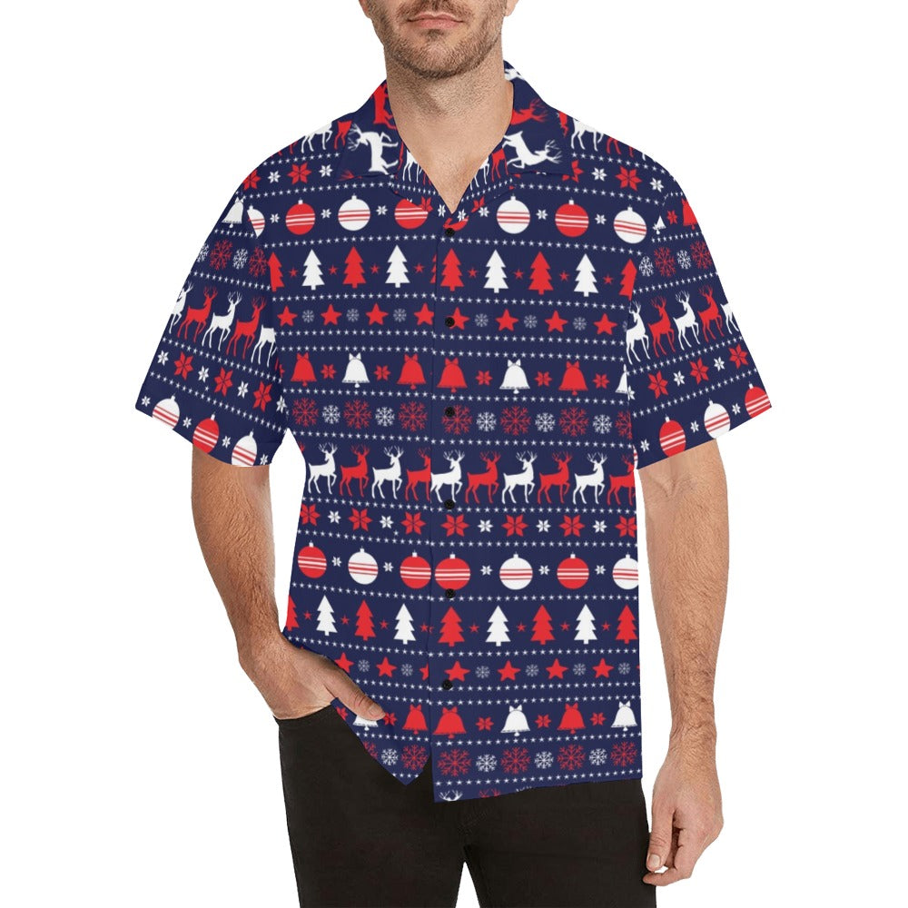 Reindeer Print Design LKS404 Men's Men's Hawaiian Shirt