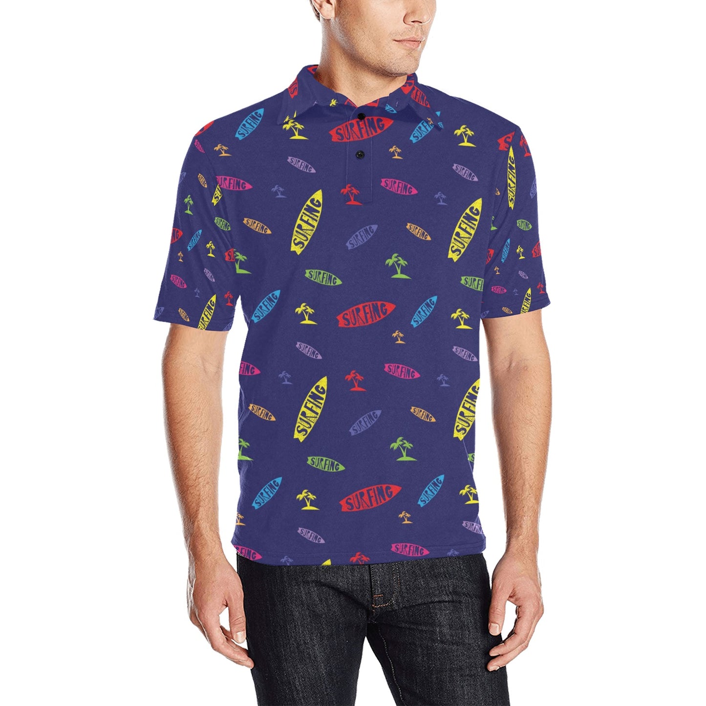 Surfboard Print Design LKS305 Men Polo Shirt