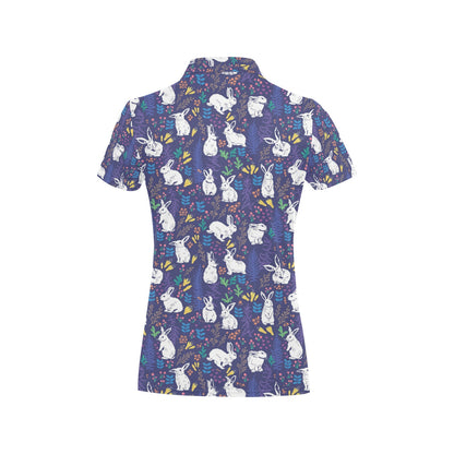 Bunny Pattern Print Design 01 Women's Polo Shirt