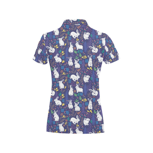 Bunny Pattern Print Design 01 Women's Polo Shirt