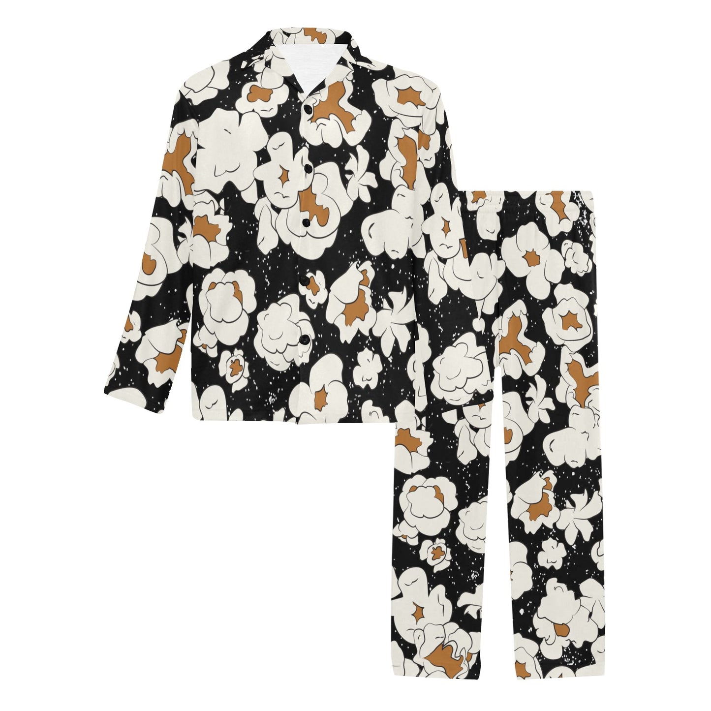 Popcorn Pattern Print Design A02 Men's Long Pajama Set