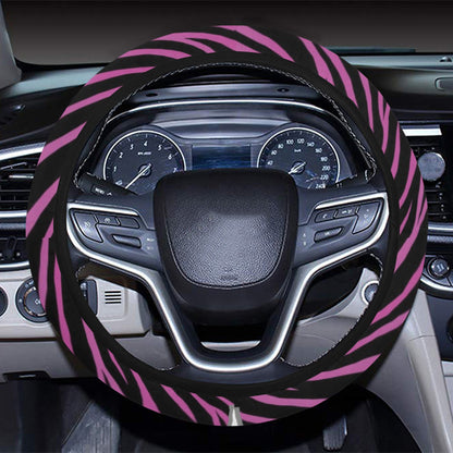 Zebra Pink Print Design LKS304 Steering Wheel Cover with Elastic Edge