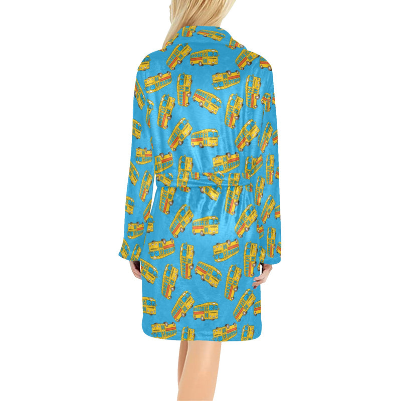 School Bus Print Design LKS302 Women's Fleece Robe