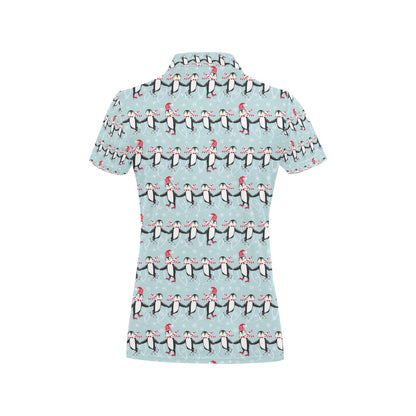 Penguin Sking Design Women's Polo Shirt