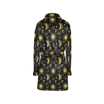 Sun Moon Print Design LKS301 Women's Fleece Robe