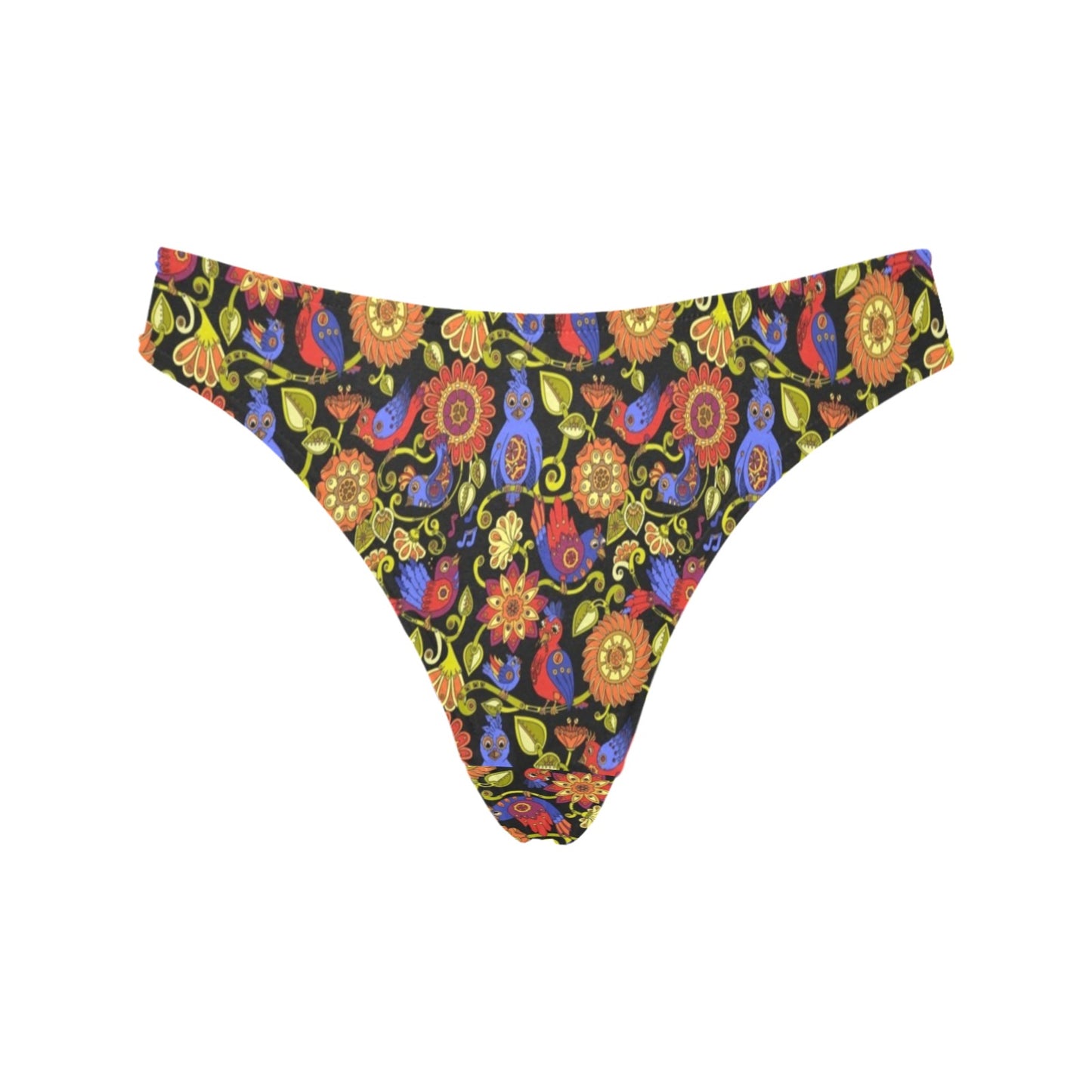 Steampunk Bird Design Themed Print Women's Thongs