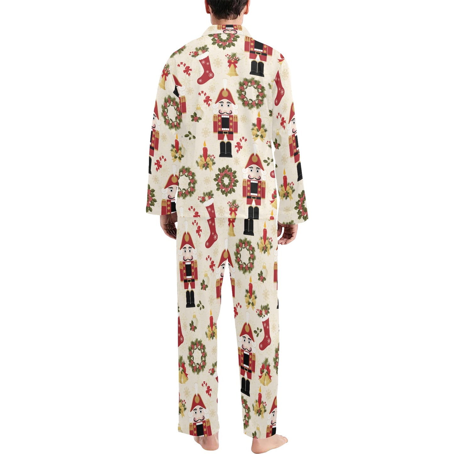 Nutcracker Pattern Print Design A01 Men's Long Pajama Set