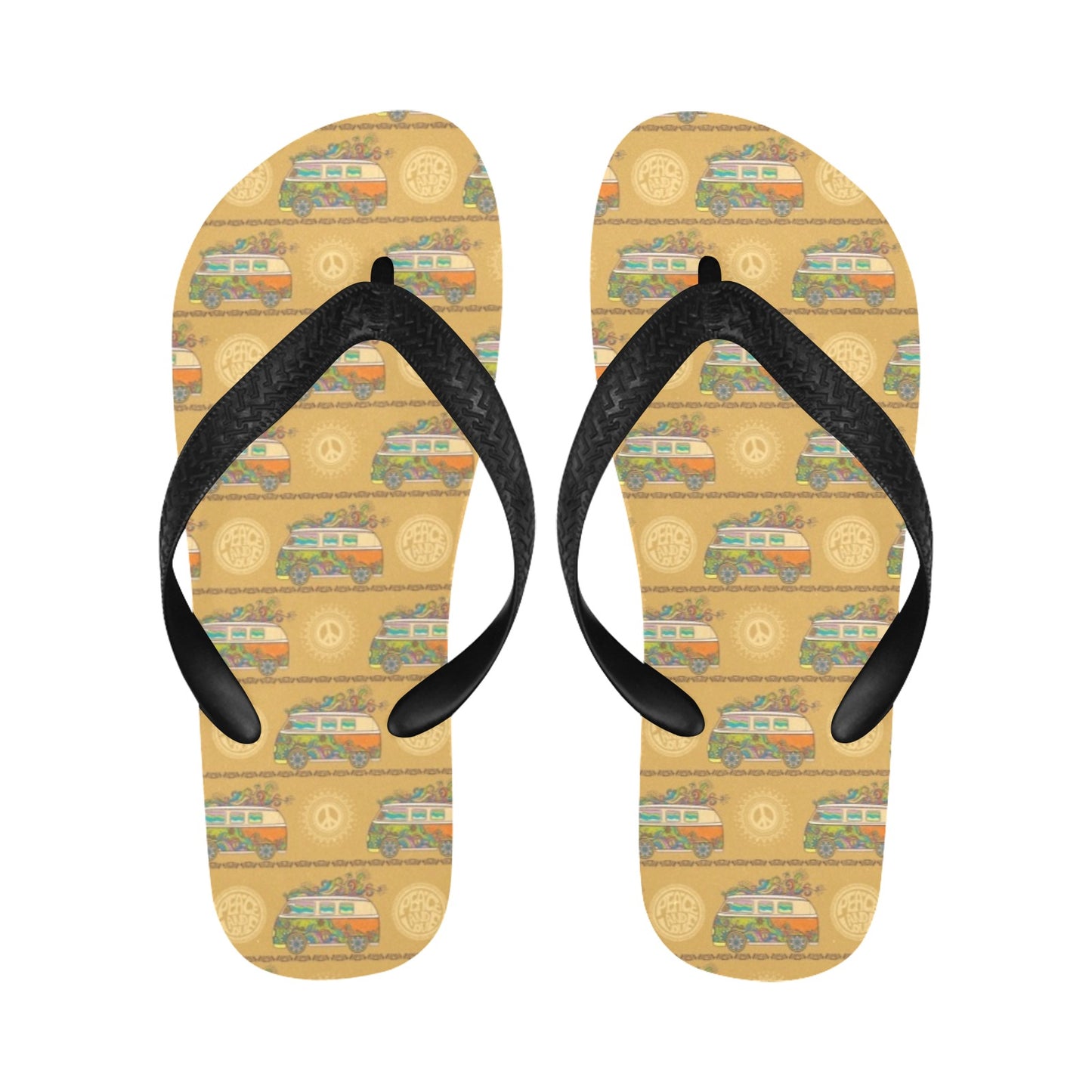 Hippie Van Print Design LKS304 Flip Flops