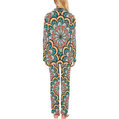 Mandala Pattern Print Design 01 Women's Long Pajama Set