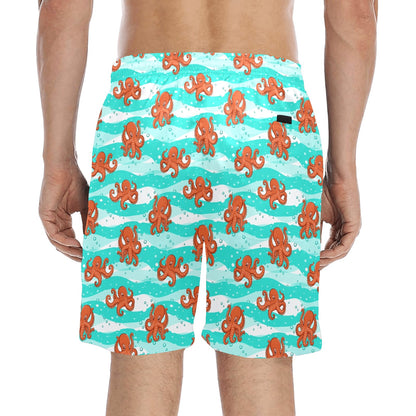 Octopus Cute Design Print Themed Men's Swim Trunks Beach Shorts