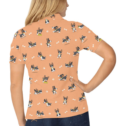 Basenji Pattern Print Design 01 Women's Polo Shirt