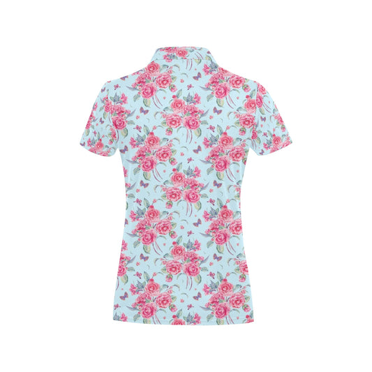 Camellia Pattern Print Design 01 Women's Polo Shirt