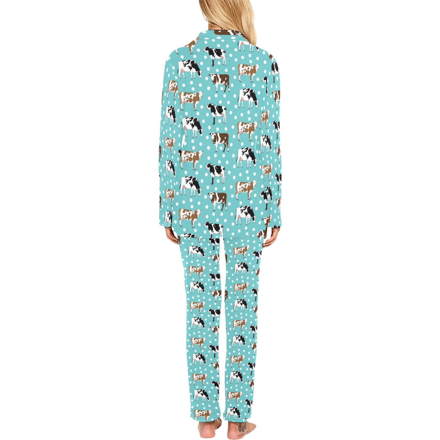 Cattle Print Design LKS405 Women's Long Pajama Set