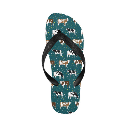 Cattle Print Design LKS404 Flip Flops