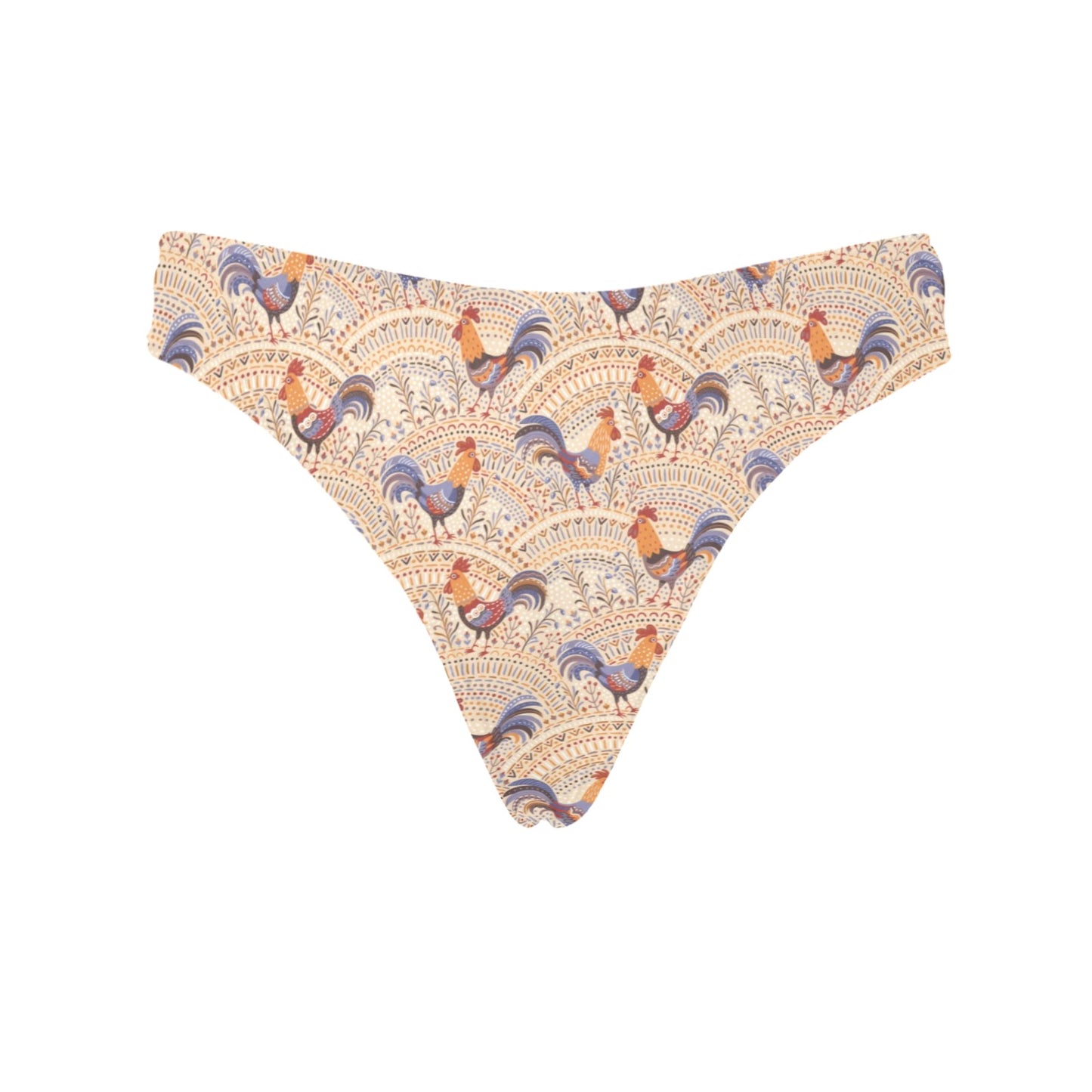 Chicken Boho Style Pattern Women's Thongs