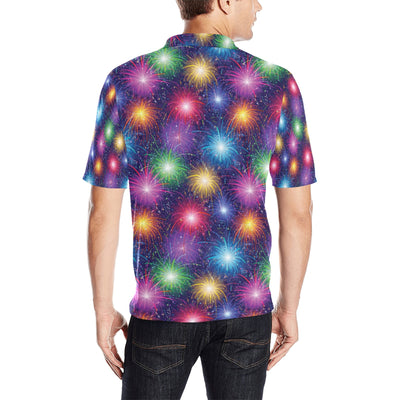 Firework Colorful Print Design LKS301 Men Polo Shirt