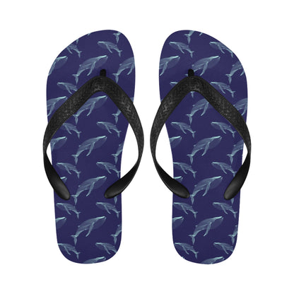 Blue Whale Print Design LKS402 Flip Flops