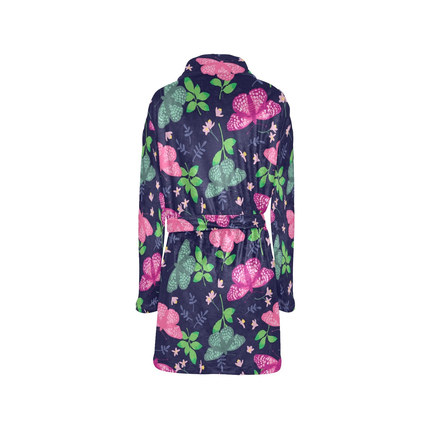 Monarch Butterfly Pattern Print Design 03 Women's Fleece Robe