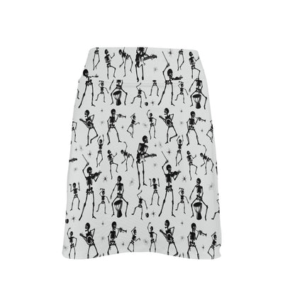 Skeleton Music Player Print Design LKS303 17" Golf & Pickleball Skort with Pockets
