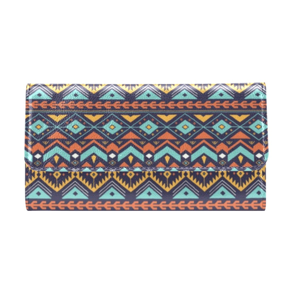 Aztec Style Print Pattern Women's Trifold Wallet