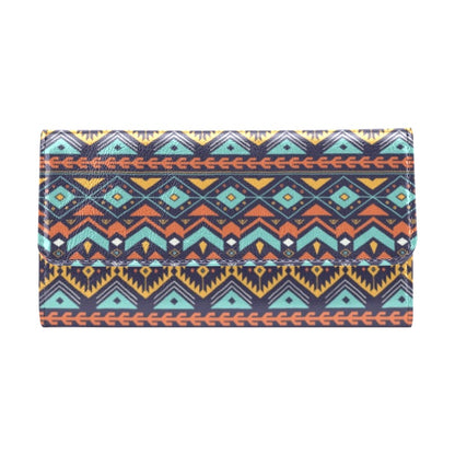 Aztec Style Print Pattern Women's Trifold Wallet