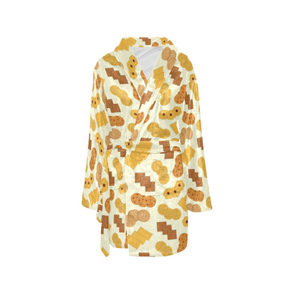 Cookie Pattern Print Design 06 Women's Fleece Robe