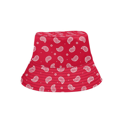 Bandana Red Paisley Print Design LKS305 Unisex Bucket Hat