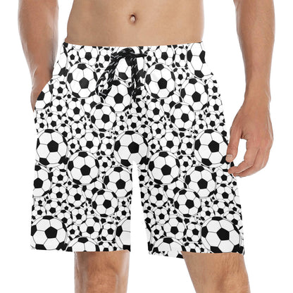 Soccer Ball Print Design LKS301 Men's Swim Trunks Beach Shorts