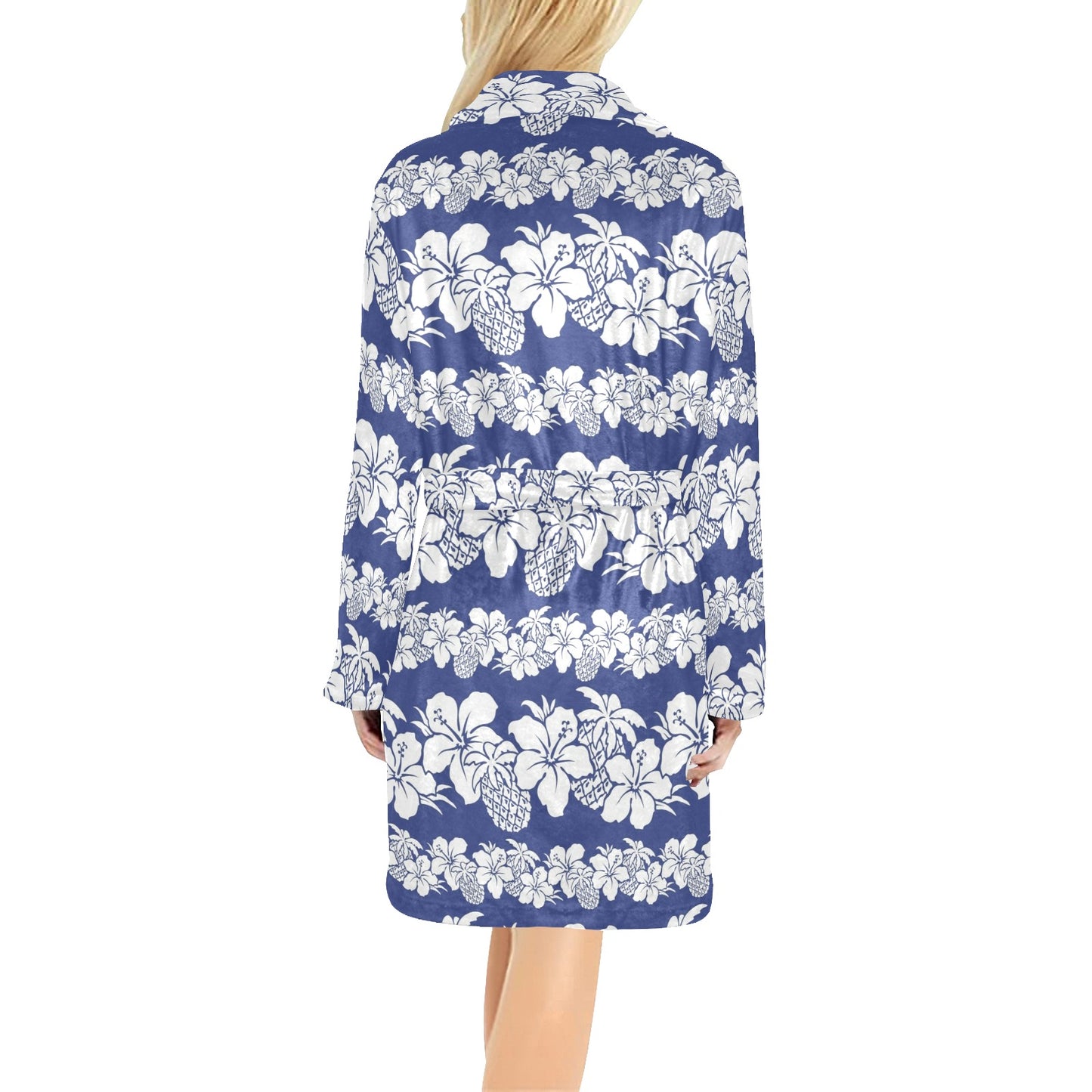 Hawaiian Themed Pattern Print Design H07 Women's Fleece Robe