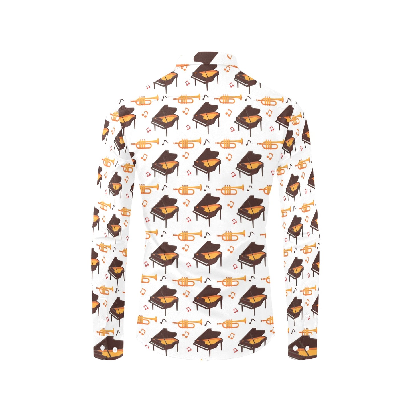 Piano Print Design LKS406 Men's Long Sleeve Dress Shirt