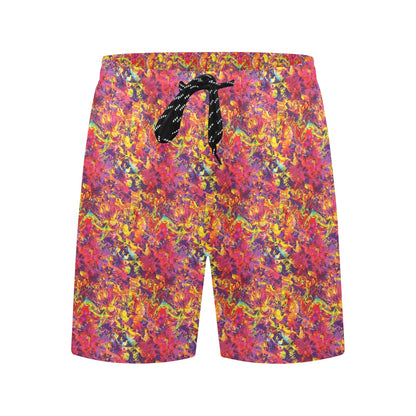 Splatter Print Design LKS303 Men's Swim Trunks Beach Shorts