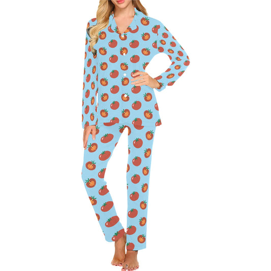 Tomato Print Design LKS304 Women's Long Pajama Set