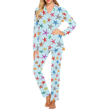 Starfish Print Design LKS402 Women's Long Pajama Set