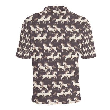 Horse Print Design LKS304 Men Polo Shirt