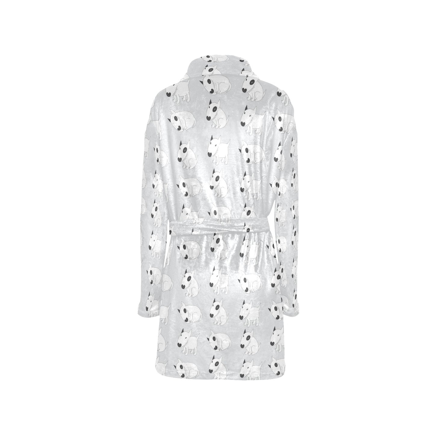 Bull Terrier hand draw Print Pattern Women's Fleece Robe