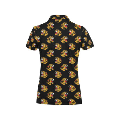 Tiger Head Print Design LKS306 Women's Polo Shirt
