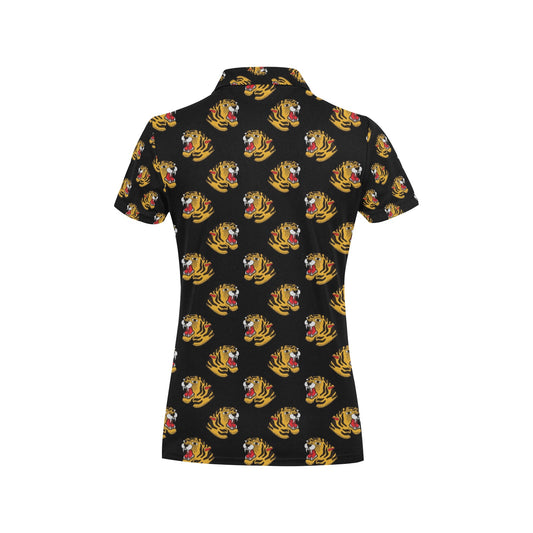 Tiger Head Print Design LKS306 Women's Polo Shirt