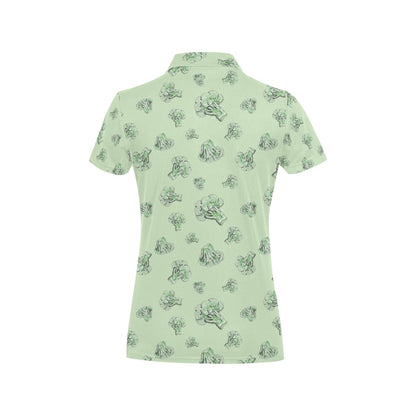 Broccoli Pattern Print Design 05 Women's Polo Shirt