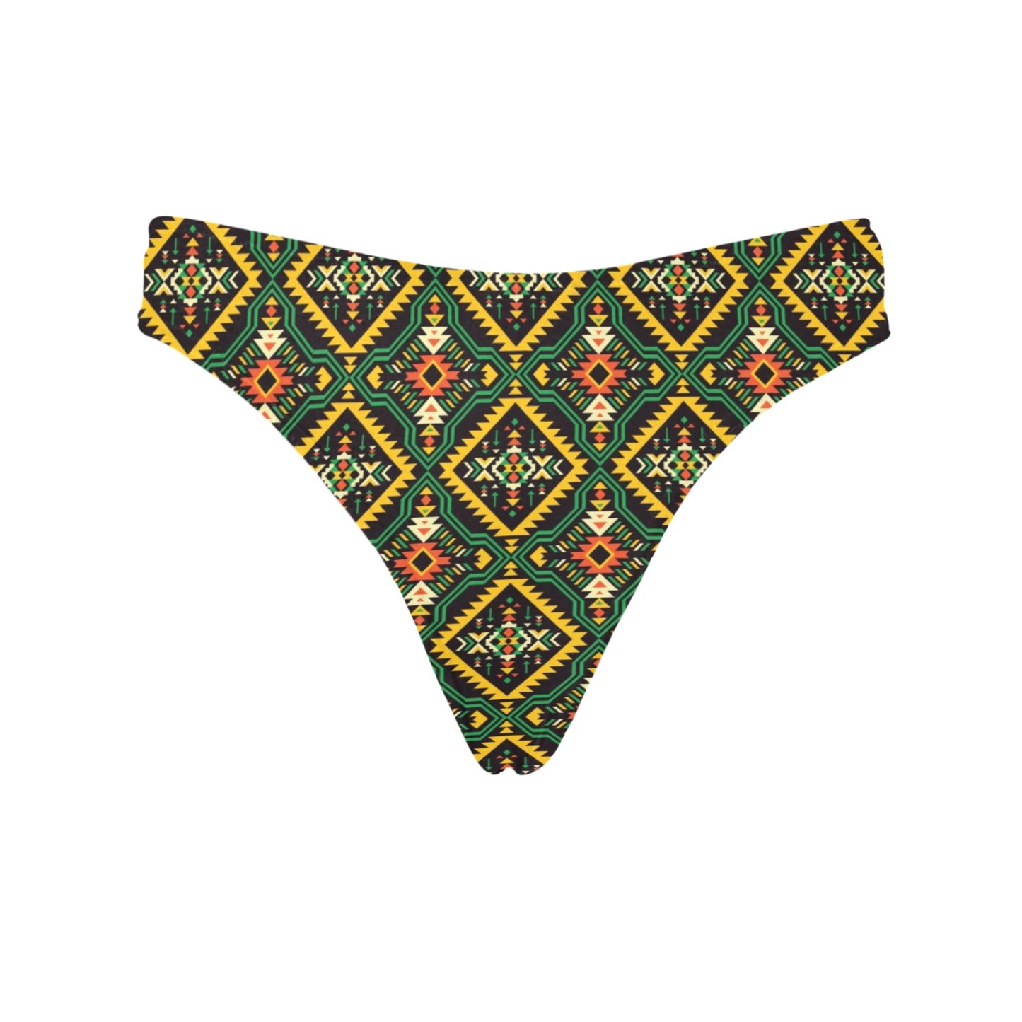 Kente Green Design African Print Women's Thongs