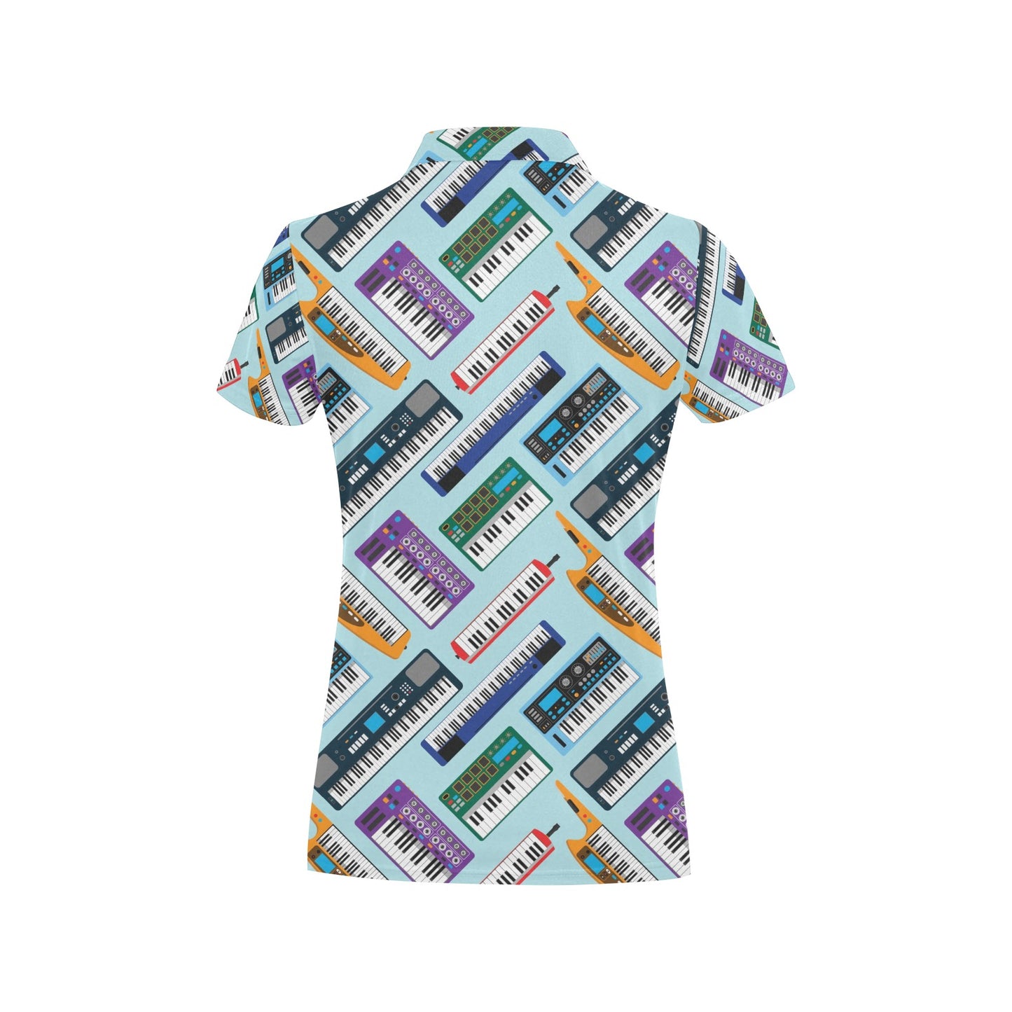 Synthesizer Pattern Print Design 02 Women's Polo Shirt