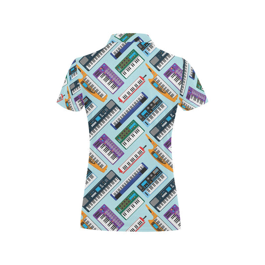 Synthesizer Pattern Print Design 02 Women's Polo Shirt