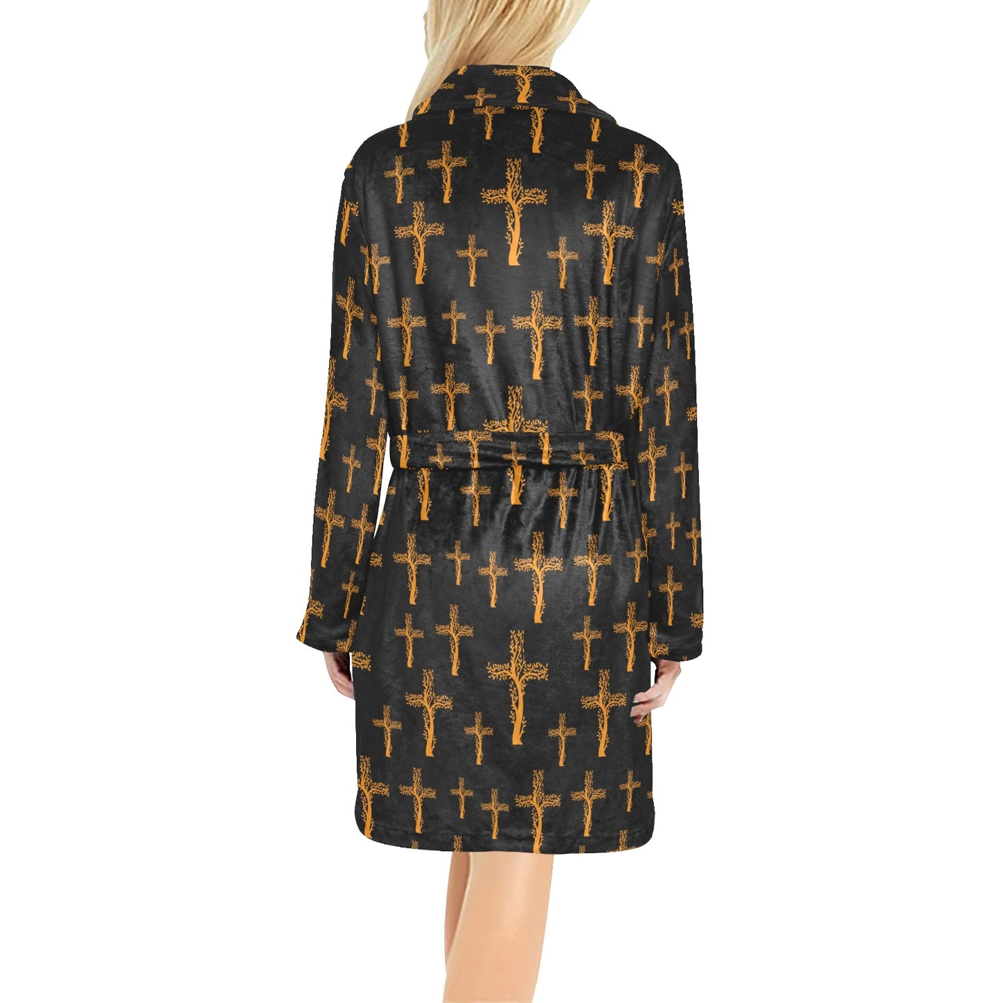 Christian Tree of Life Cross Design Women's Fleece Robe