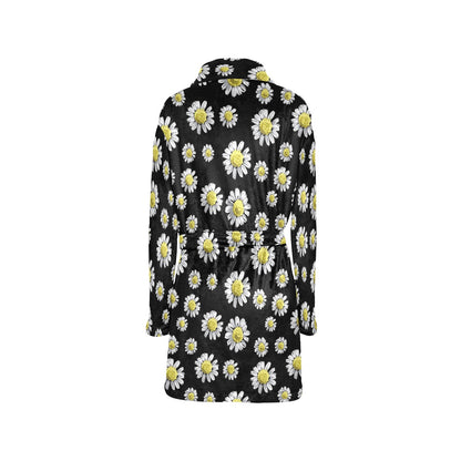Daisy Pattern Print Design DS01 Women's Fleece Robe